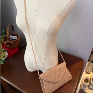 Elegant Lace Beige Crossbody Bag